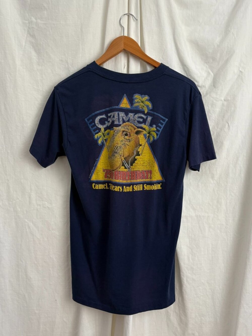Vintage Men's T-Shirt 1988 Camel Cigarettes 75th Anniversary Single Stitch S